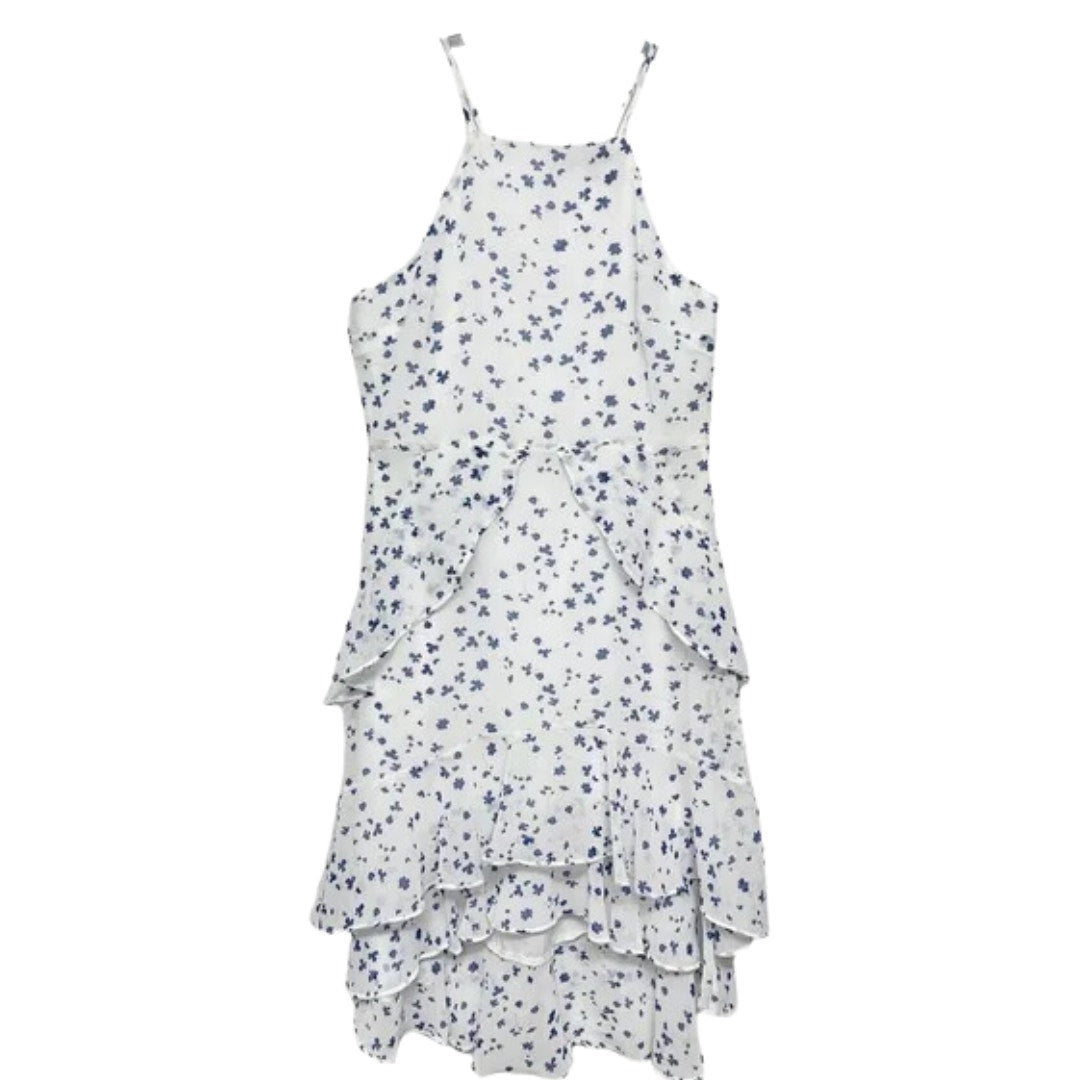 Banana Republic Tiered Ruffle Floral Print Sundress White/Blue Size 2