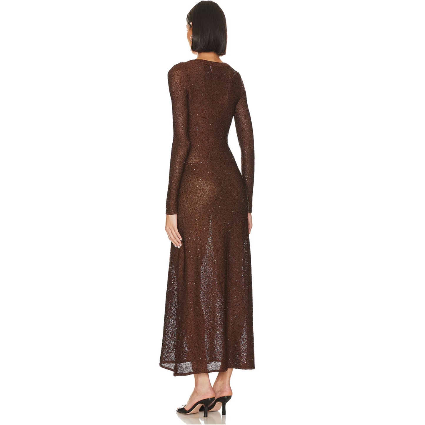 MISA Los Angeles Rafael Cardigan Dress in Chocolate Shimmer NWT Size Medium