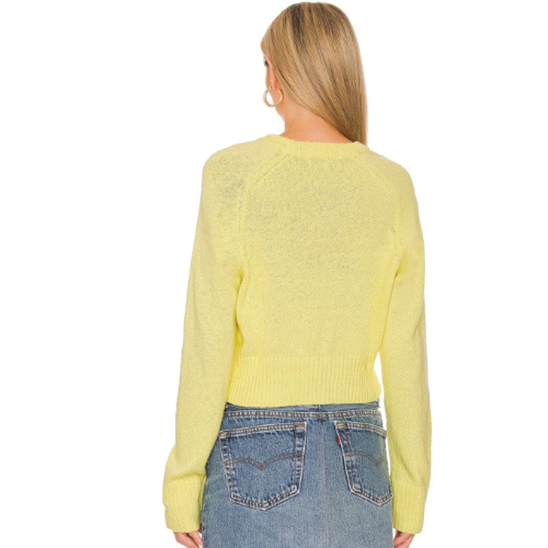 L'Academie Alcina Sweater in Citrus Yellow NWT Size Small