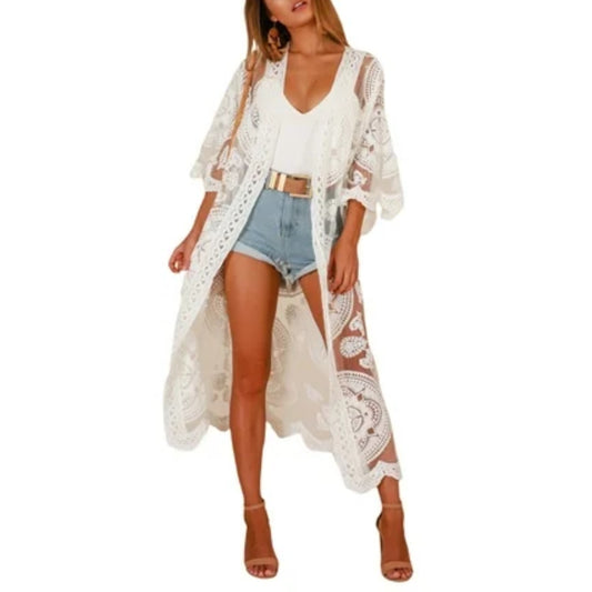 Blue Rain Francesca's Ivory Kimono Duster NWT Size Small