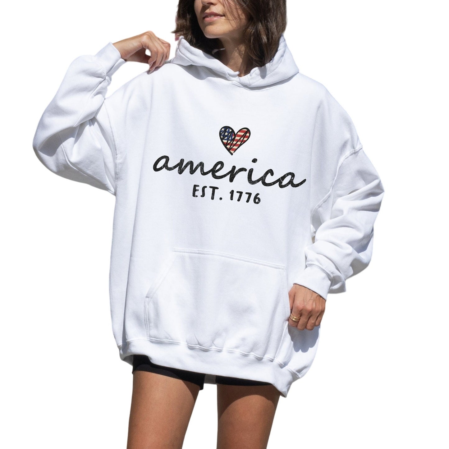 America Est 1776 Comfy Hoodie Sizes Small to 5XL