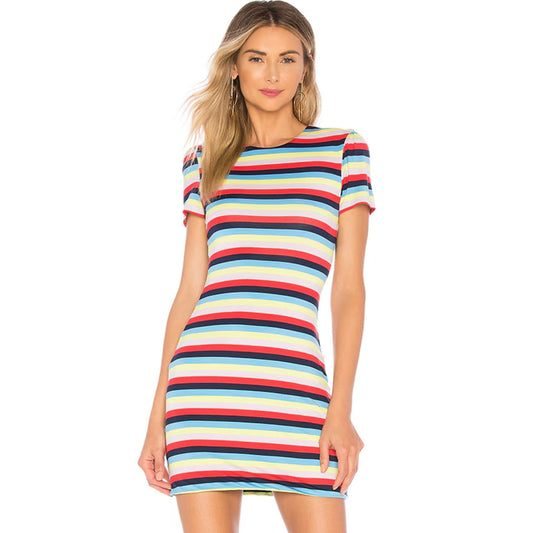 House of Harlow Delphine Mini Dress in Multi Stripe NWT Size Small