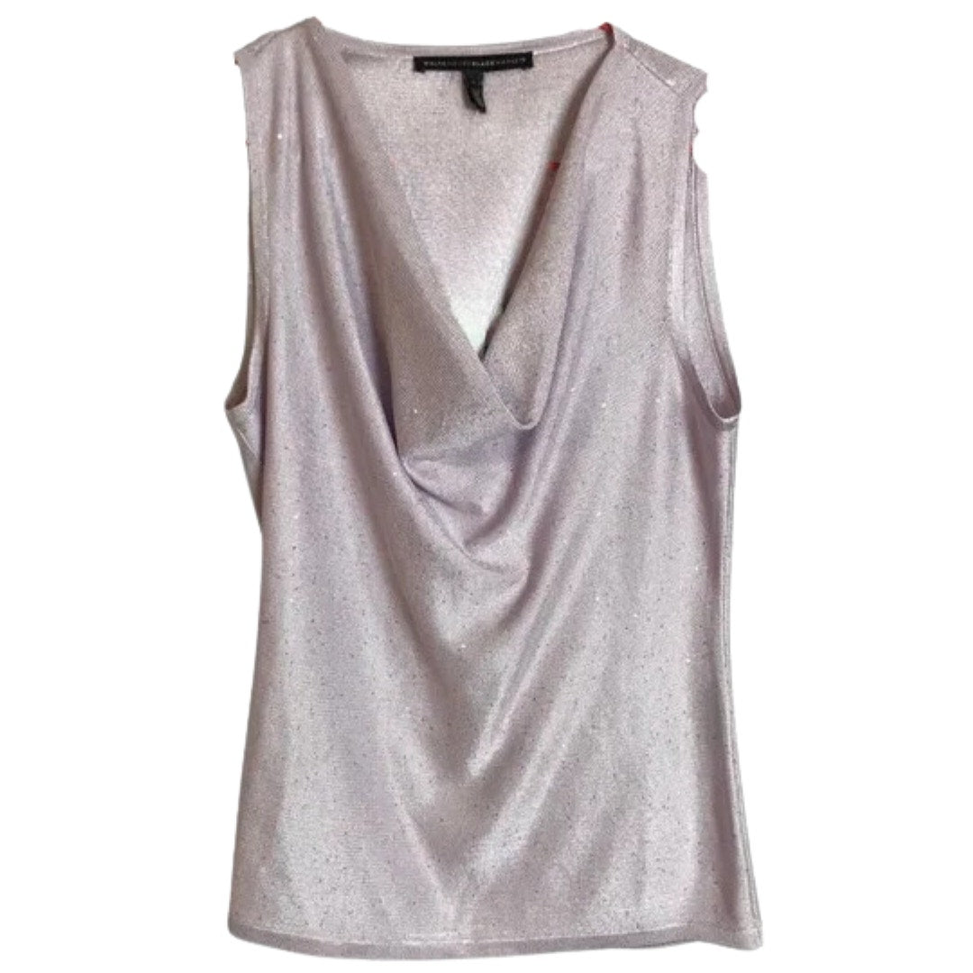 WHBM Lavender Sequin Embellished Cowl Neck Tank Size Medium