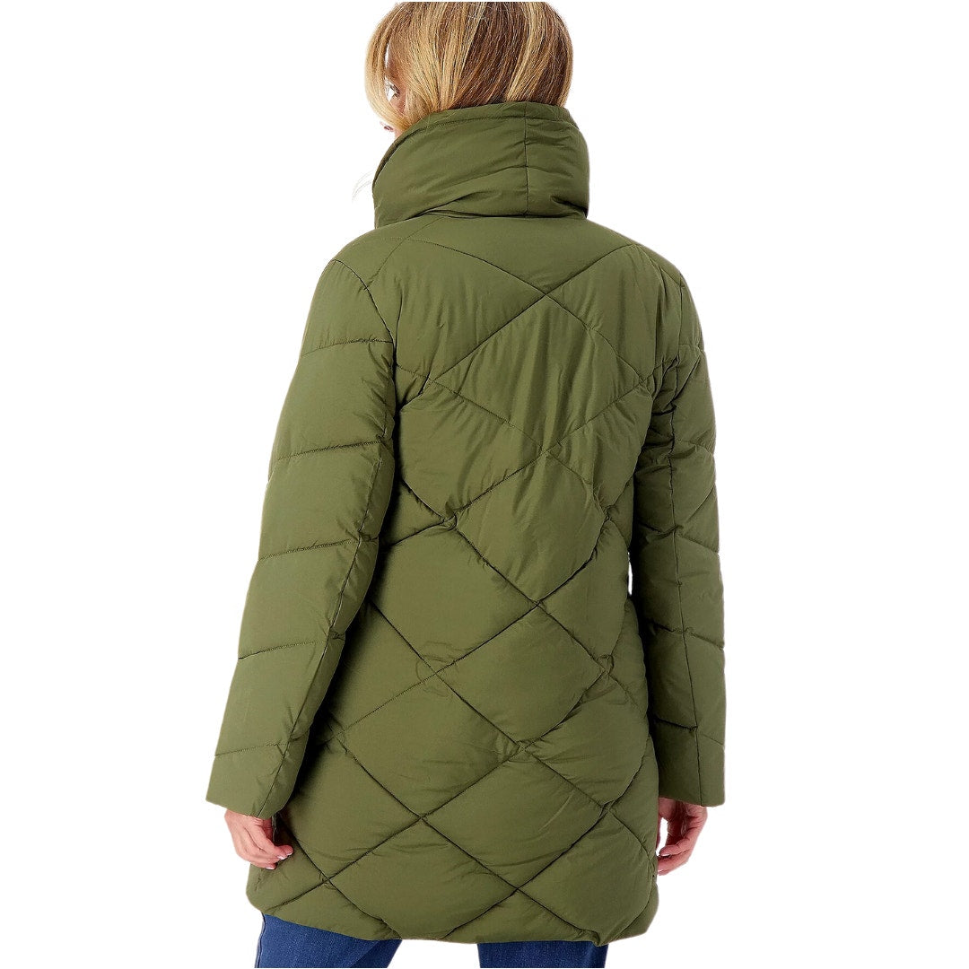 Dennis Basso Water Resistant Relaxed Fit Puffer in Olive Green NEW Size M