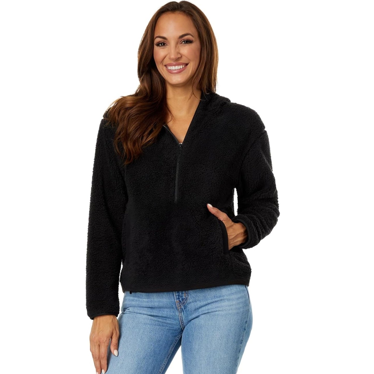 Koolaburra by UGG Brushed Back Sherpa Hoodie in Black NWT Size L