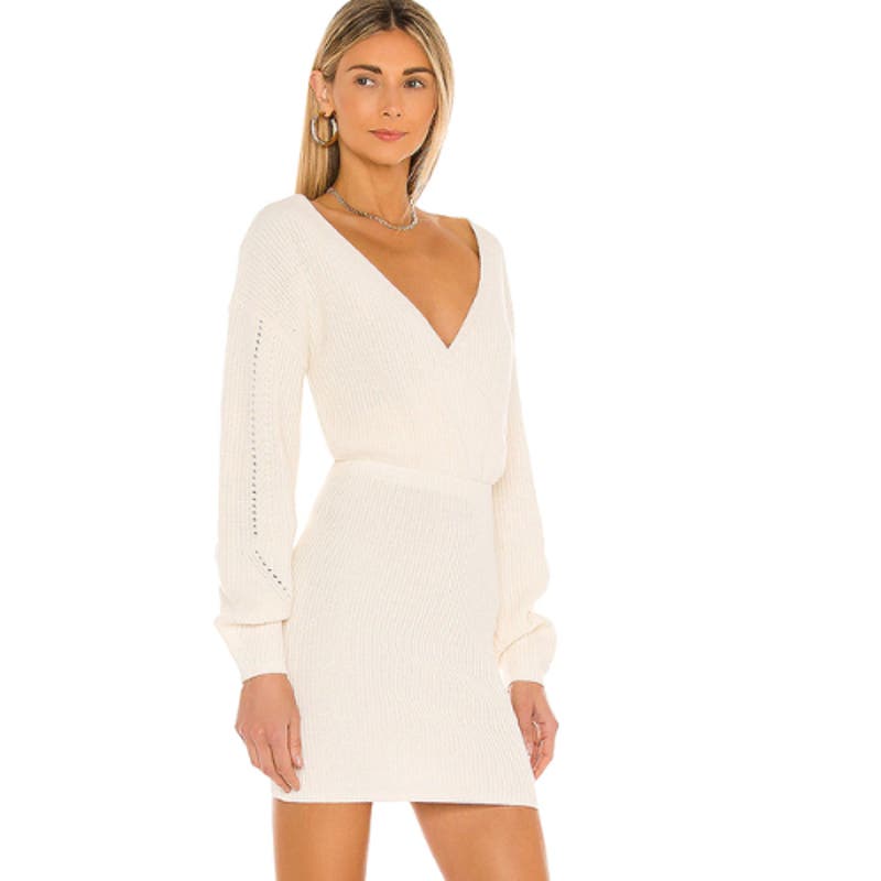 Tularosa Mia Surplice Mini Dress in Ivory NWT Size Small