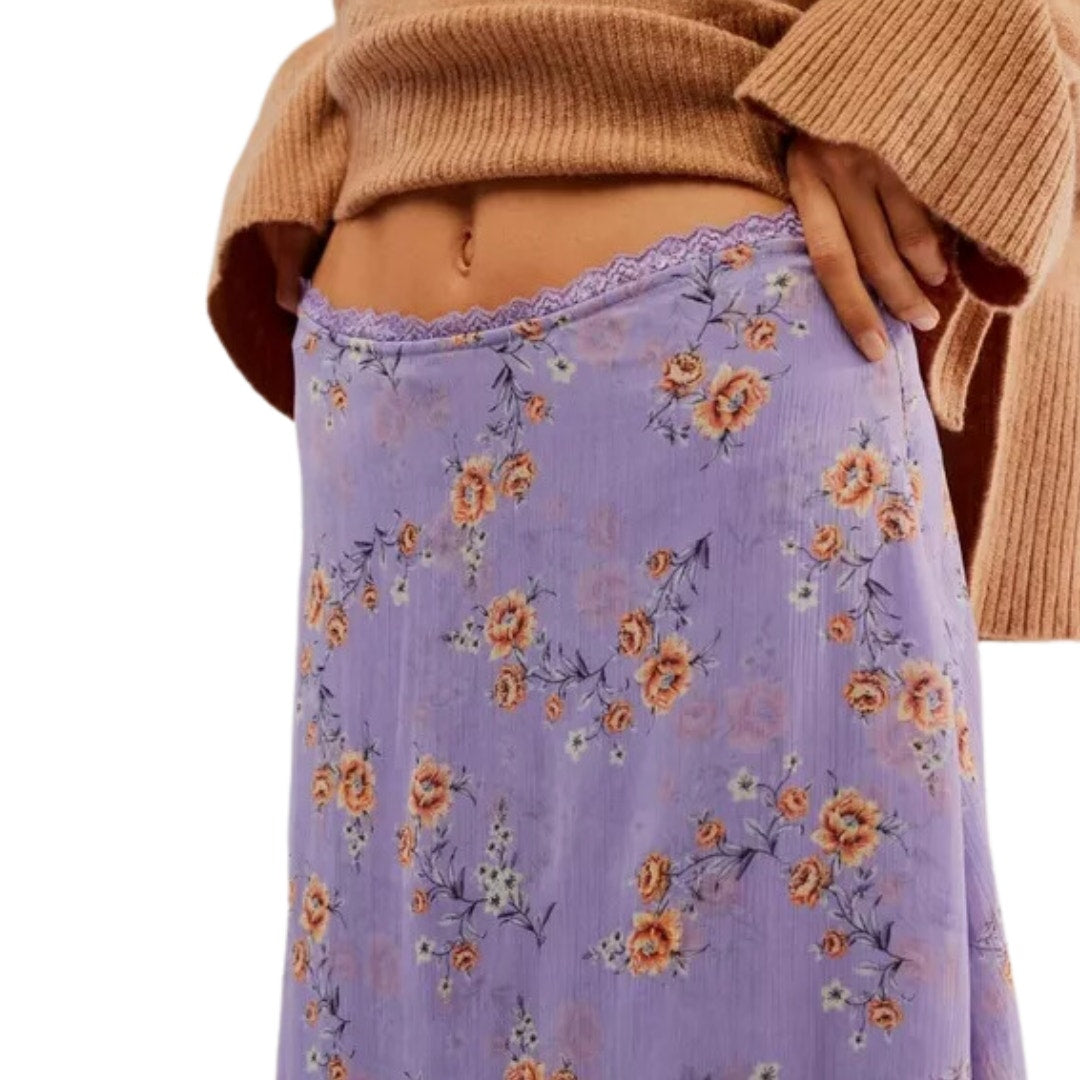 Free People Garden Party Skirt in Purple Floral Size Small