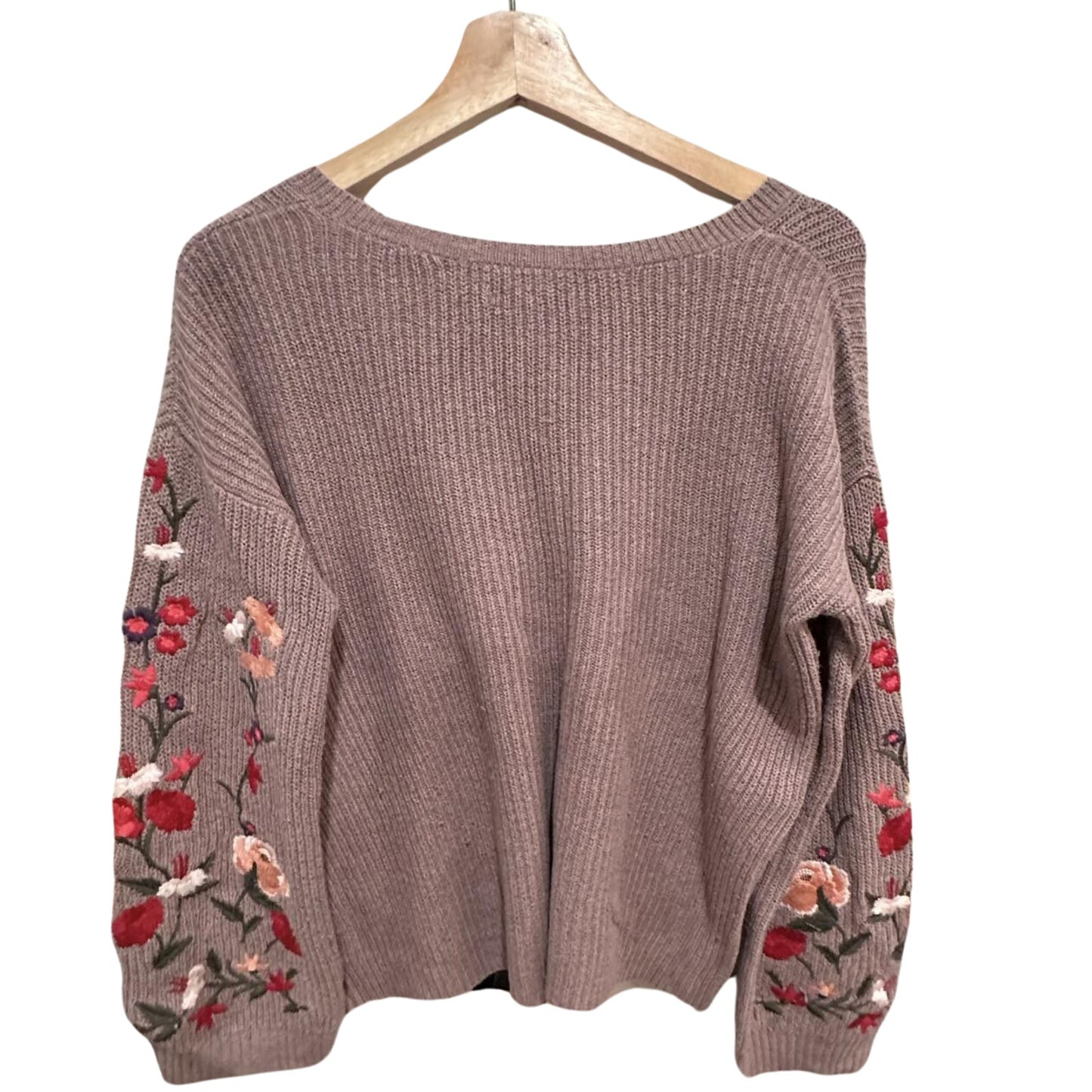 American Eagle V neck Sweater in Dusty Rose Floral XS