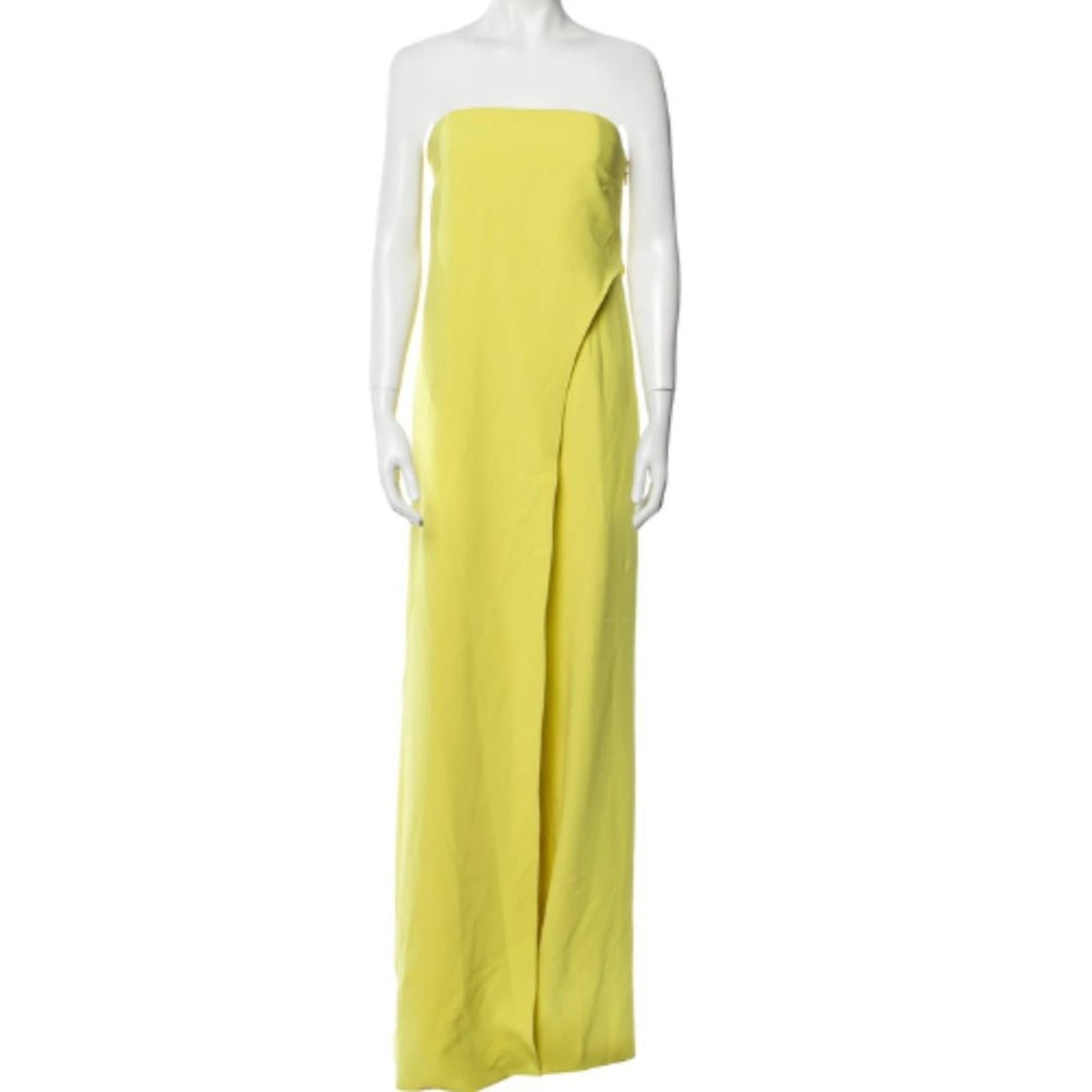 Halston Lil Crepe Jumpsuit in Bright Yellow Plus Size 16