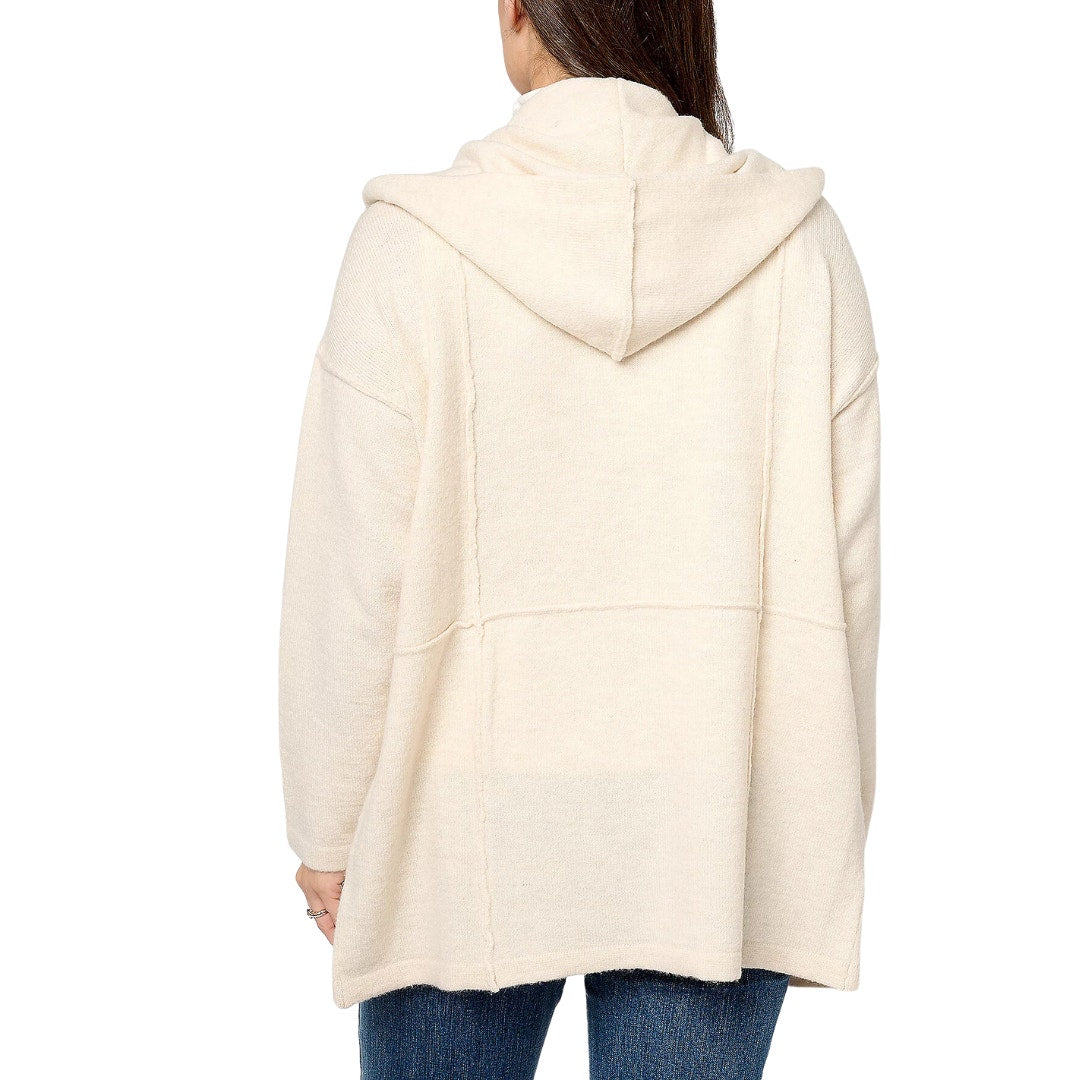 Studio Park x Amy Stran Hooded Cardigan in Winter White NWT Size Medium