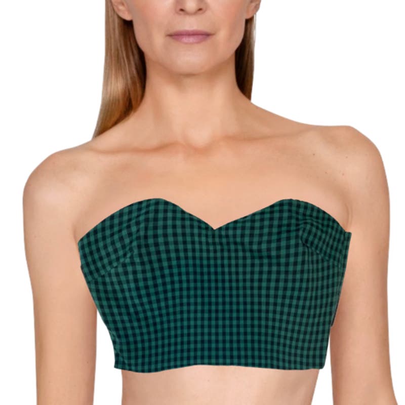 Lovers & Friends Gingham Strapless Crop Top NWOT Size Small