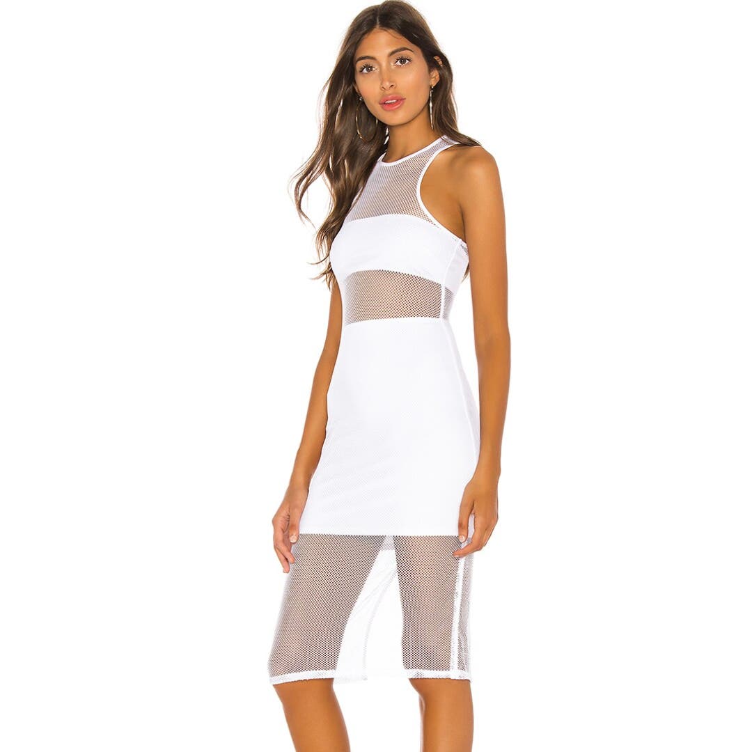 Revolve x H:ours Nelly Midi Dress in White NWT Size Small