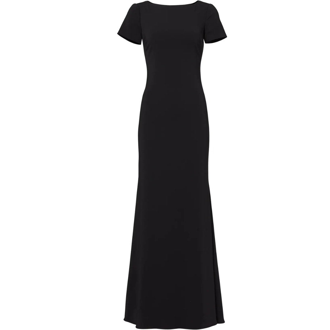 Badgley Mischka Black Cascade Gown in Size 0