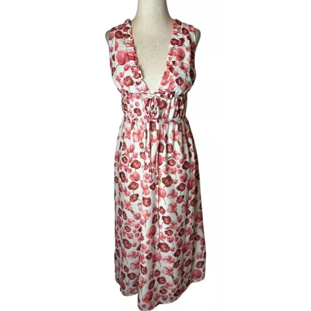 Samantha Sipos Strawberry Floral Dress EUC Size Medium