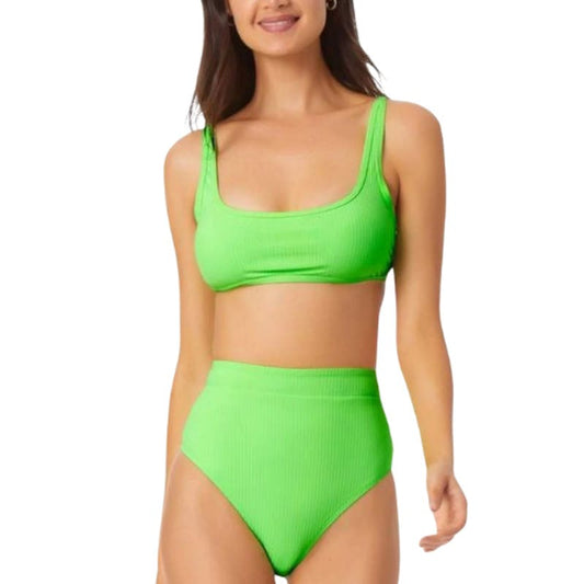 California Waves Juniors' Bralette Bikini Top in Neon Green NWT Size M