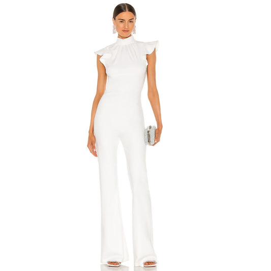 Amanda Uprichard X REVOLVE Davina Jumpsuit in Optic White NWOT Size Medium