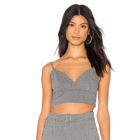 Revolve X By The Way Katrina Houndstooth Crop Top NWOT Size Small