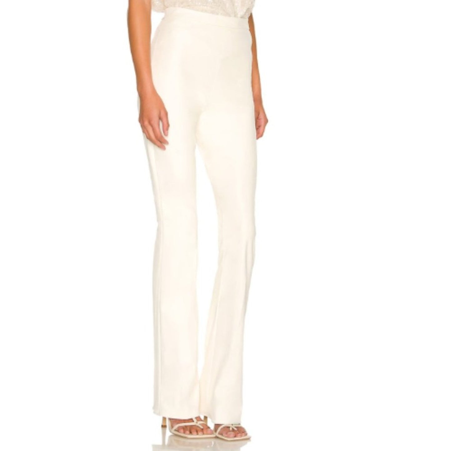 Amanda Uprichard Amina Leather Pants in Cream NWT Size Small