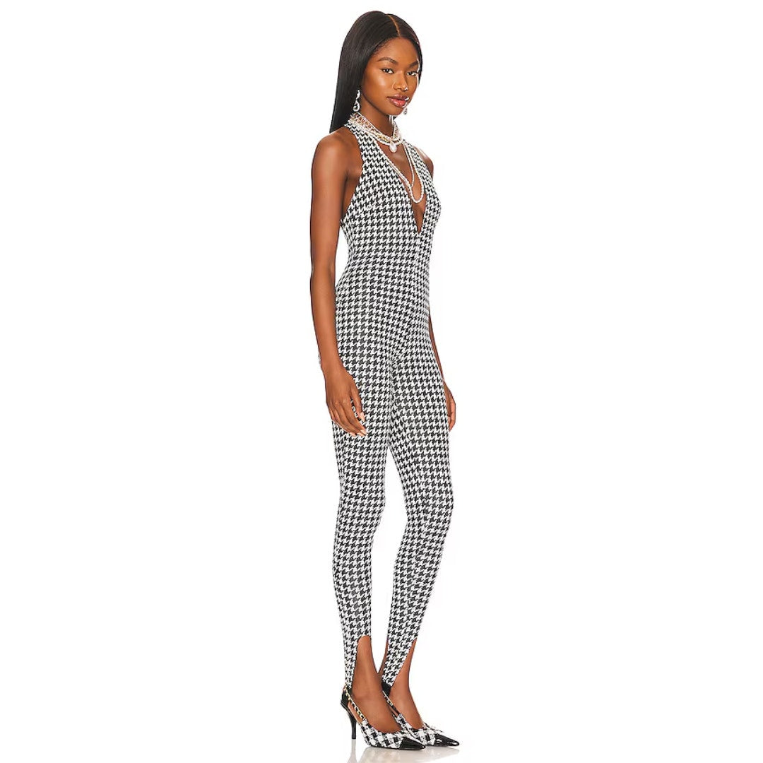 Lovers and Friends Hyperion Jumpsuit in Black & White Size XS