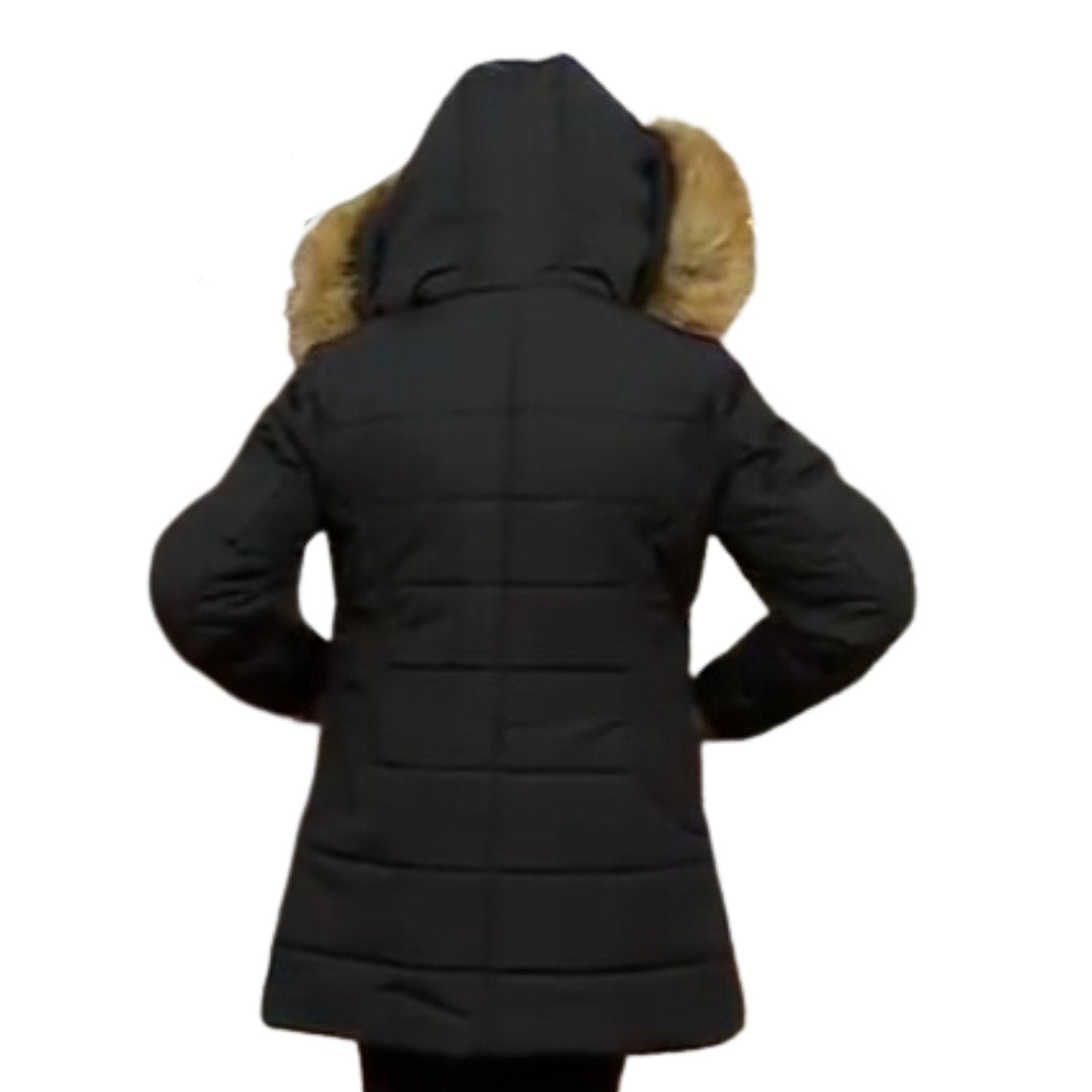 Susan Graver Water Resistant Quilted Puffer in Black NEW Size X - Large