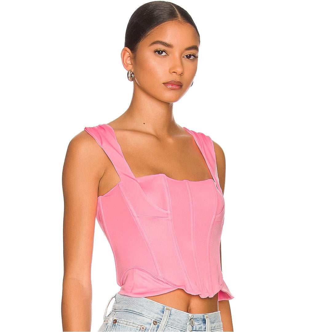 HAH Knock Out Corset Top in Rose Quartz Size Large