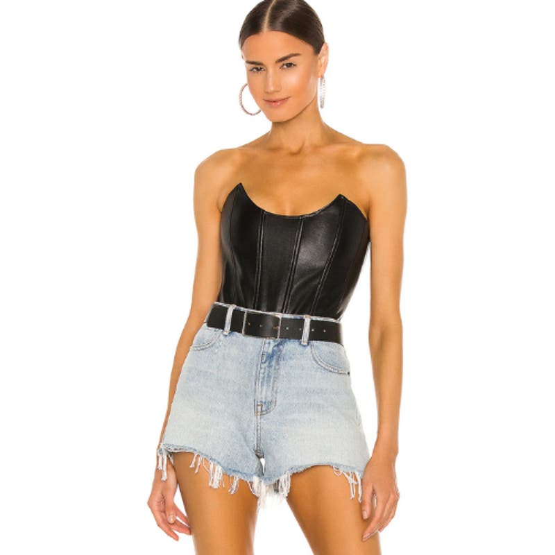 Miaou Marlow Corset in Black Leather NWT Size Small