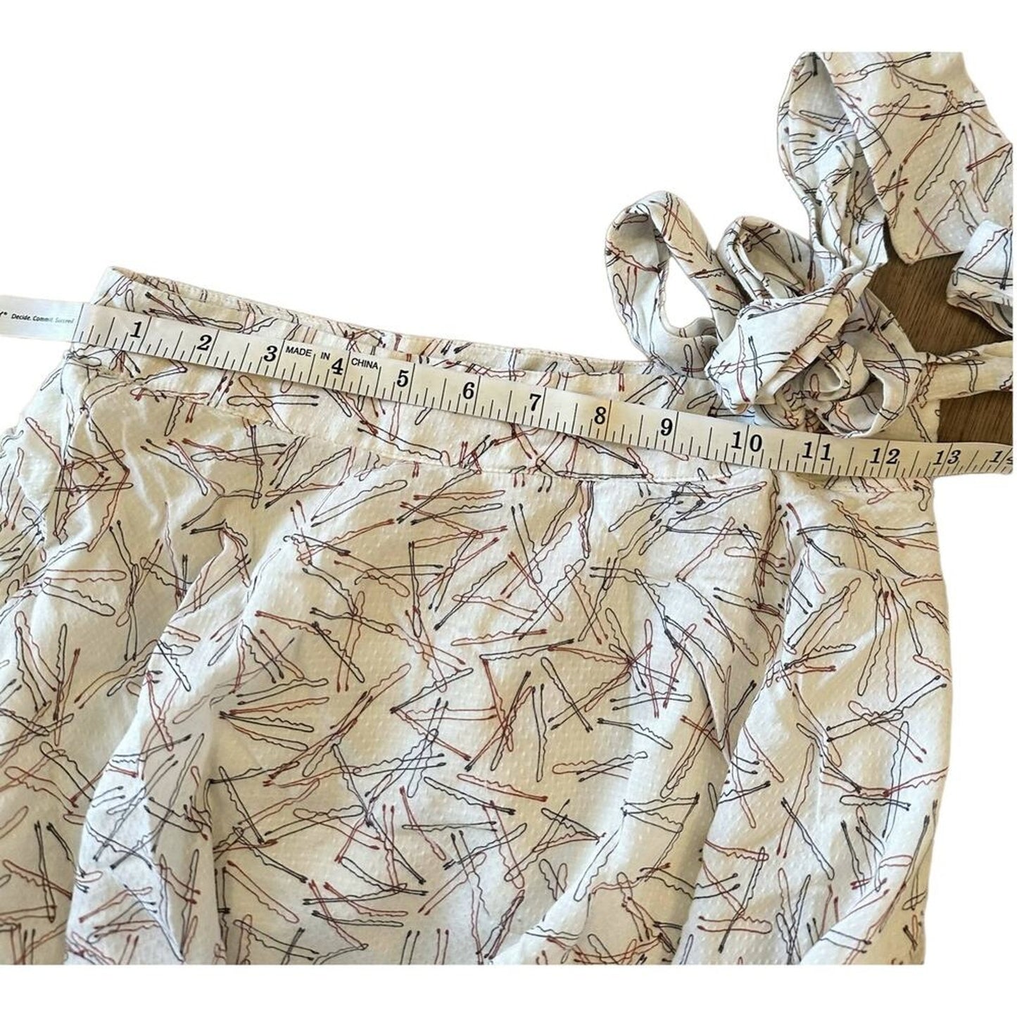 Paper Crown High-Rise Bobby Pin Print Ruffle Skirt- White Multi XS