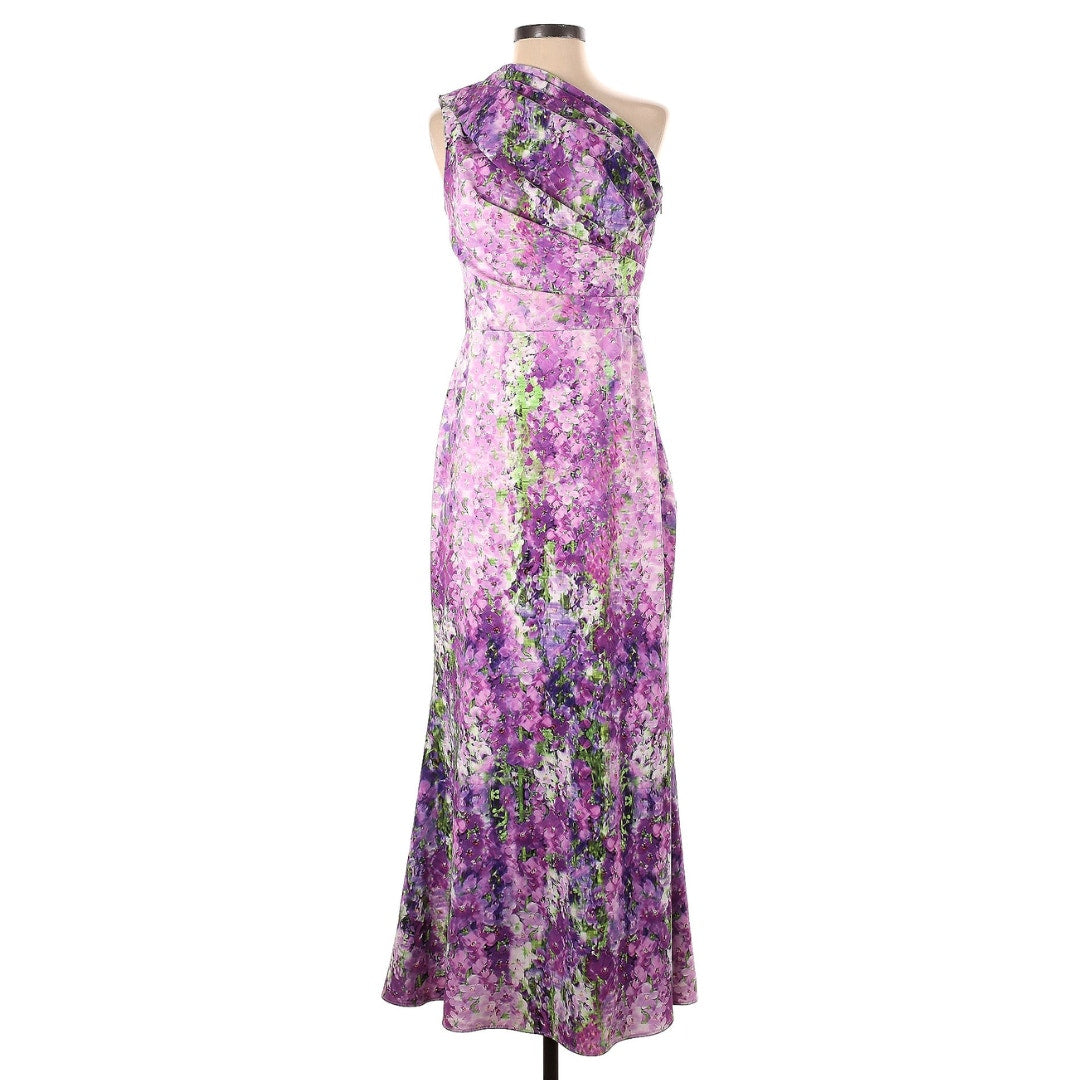 Badgley Mischka Purple Orchid Maxi Gown Size 8