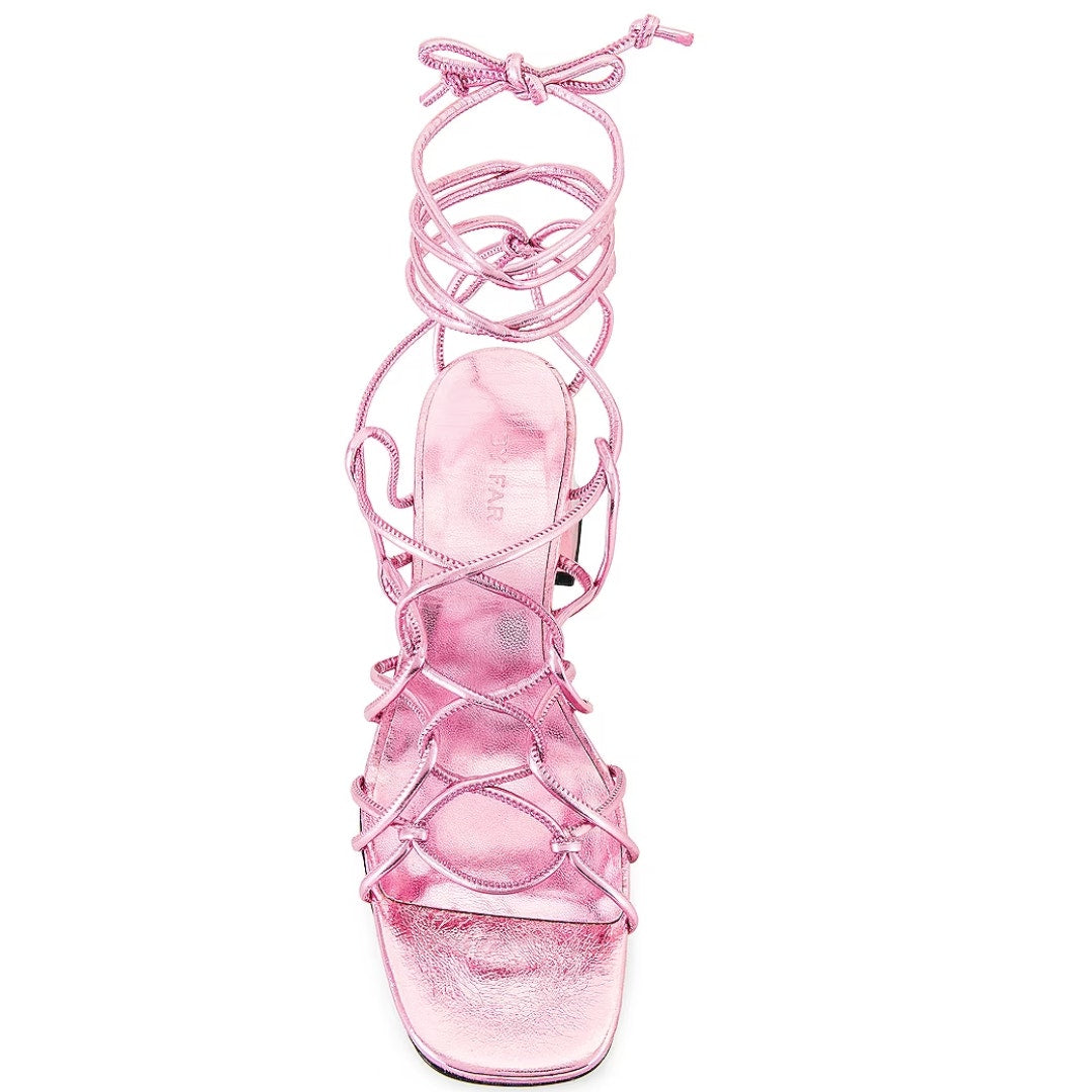 BY FAR Alexander Sandal in Pink Metallic Size 39 EU 8.5 US