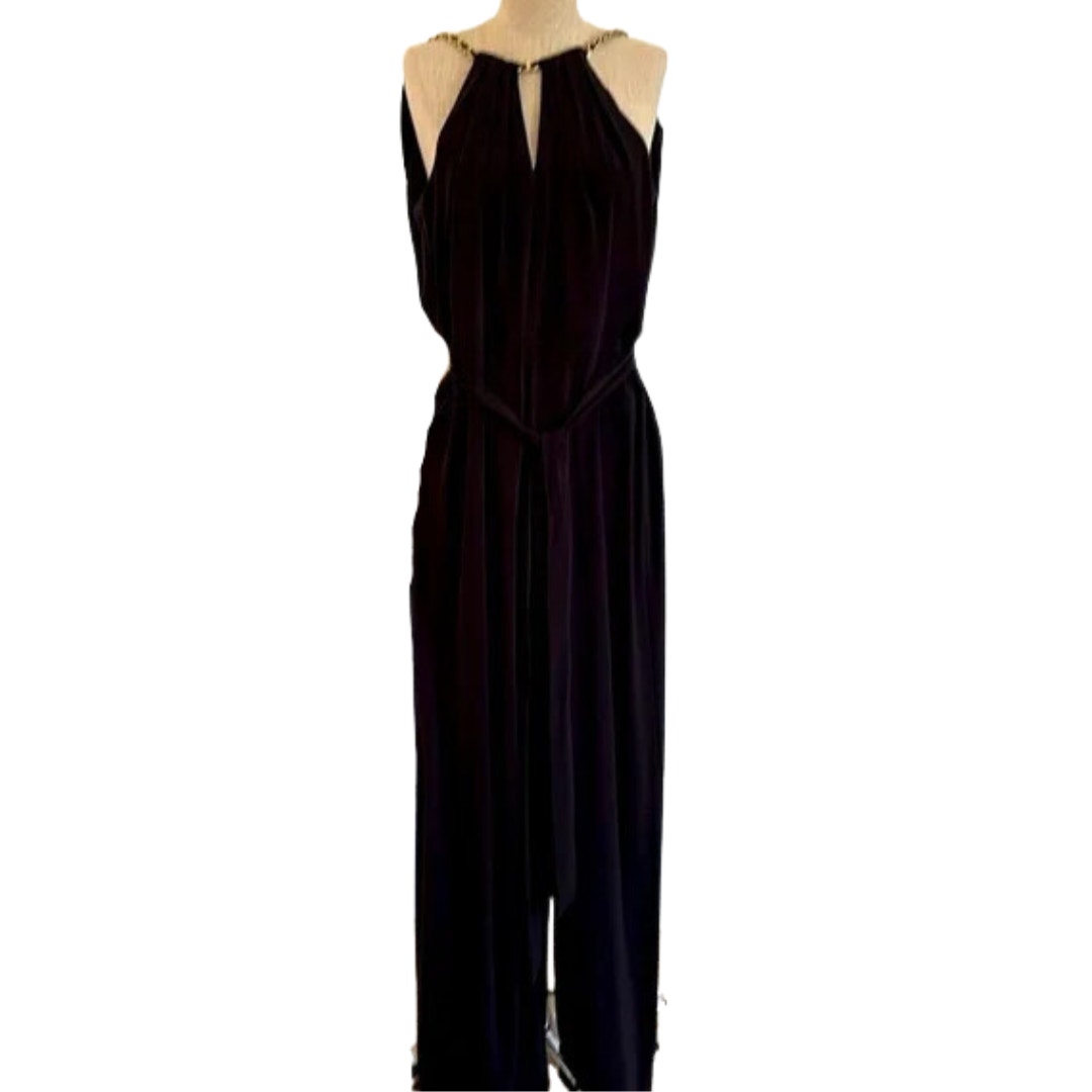 White House Black Market Wide Leg Black Jumpsuit Size 4