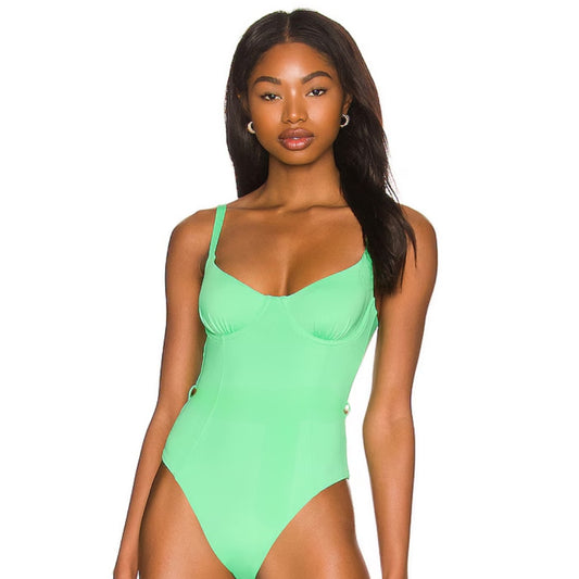 WeWoreWhat Danielle 3.0 One Piece in Bright Green NWT Size Large