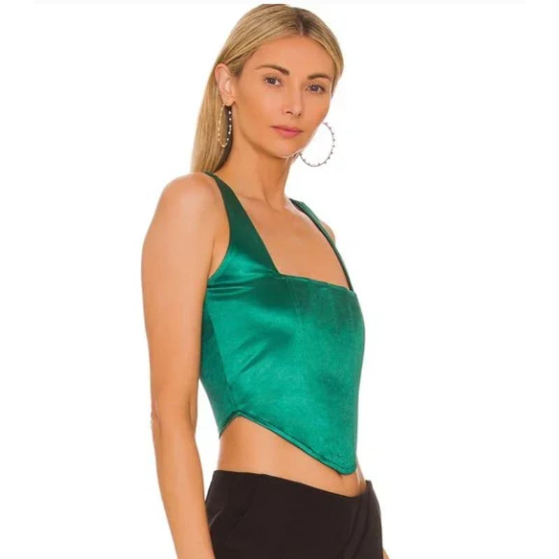Superdown Catey Corset Top in Emerald NWOT Size Small
