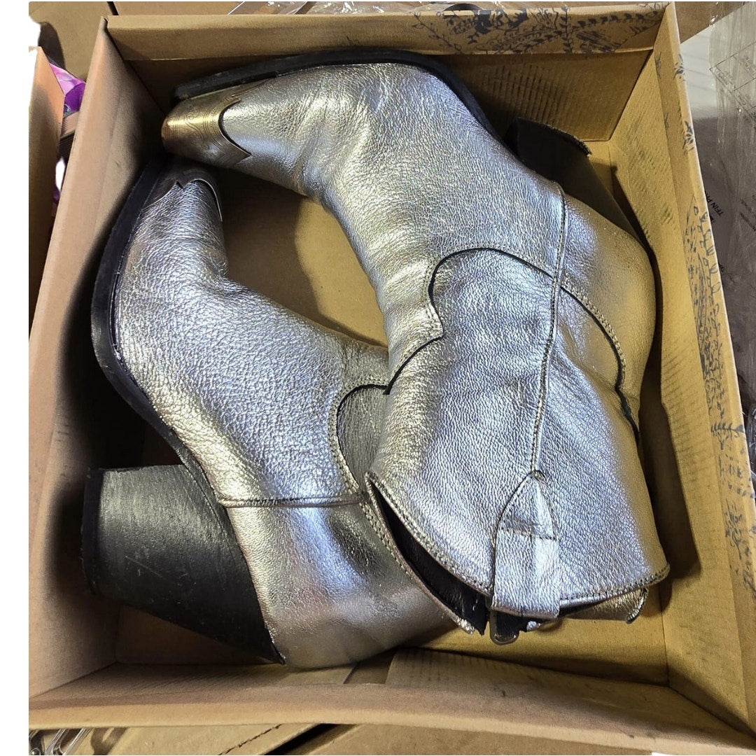 Free People Brayden Western Boot in Pewter Size 38 (size 8 US)