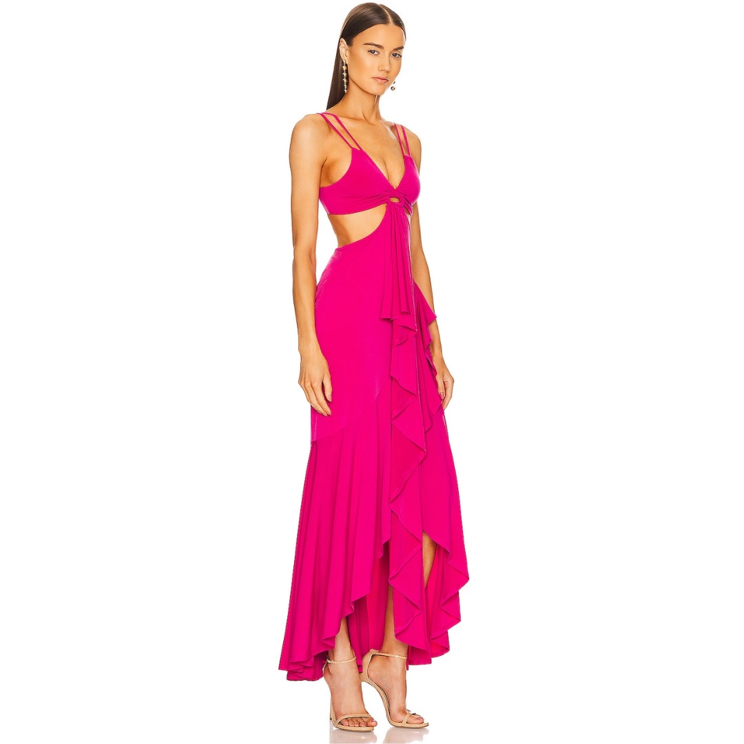 Michael Costello x REVOLVE Trent Gown in Hot Pink NWOT Size Small