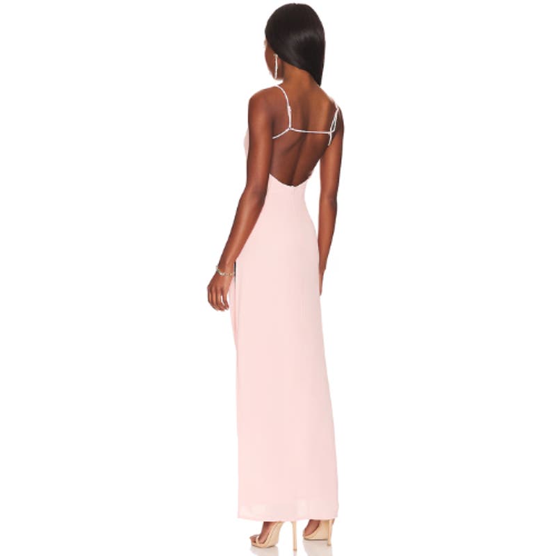 MORE TO COME Catalina Wrap Maxi Dress in Blush NWT Size XXS