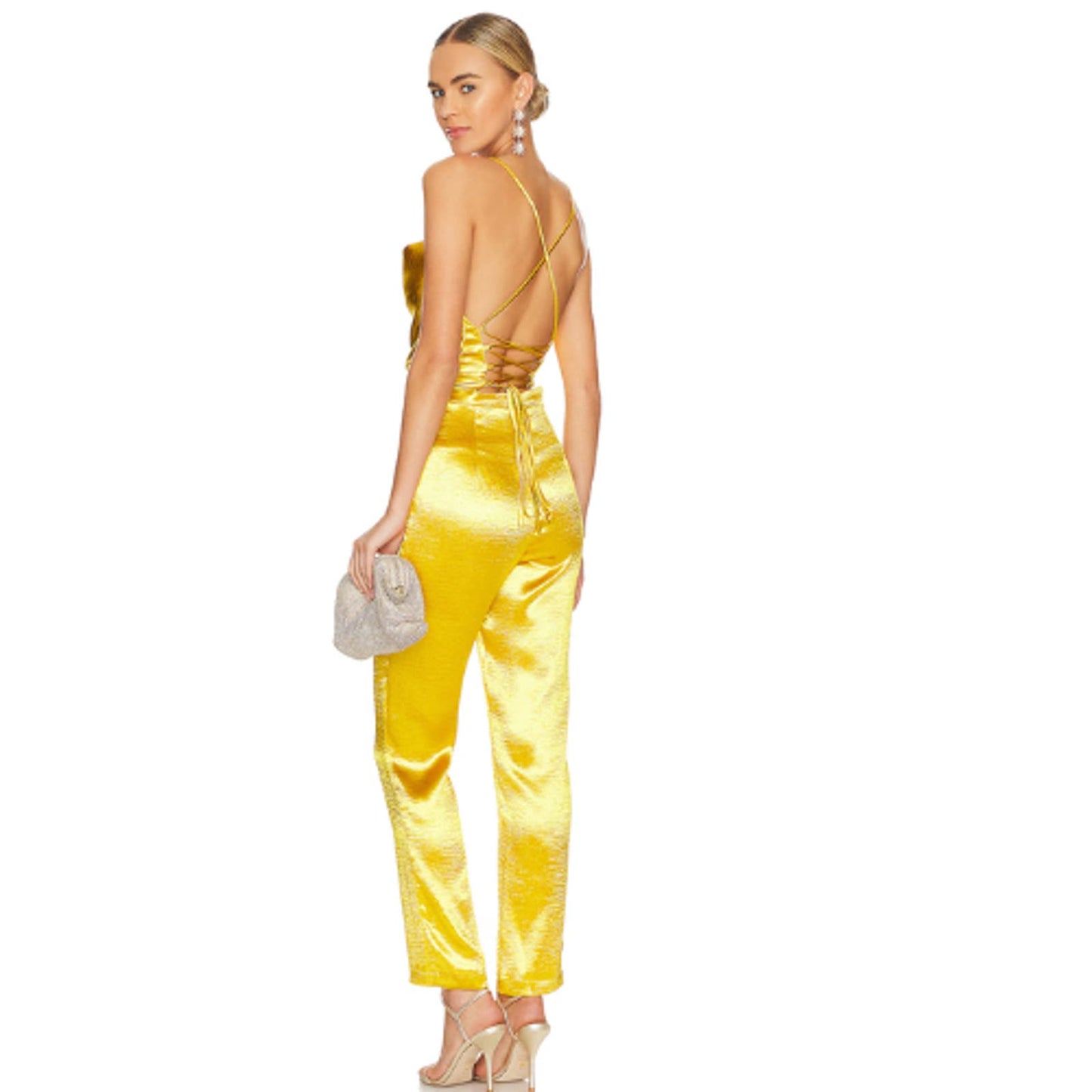 Lovers and Friends Britt Jumpsuit in Prosecco Gold NWT Size Small