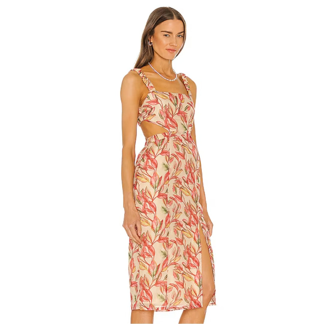 Lovers and Friends Bosworth Midi Dress in Emory Tropical Print NWT Small