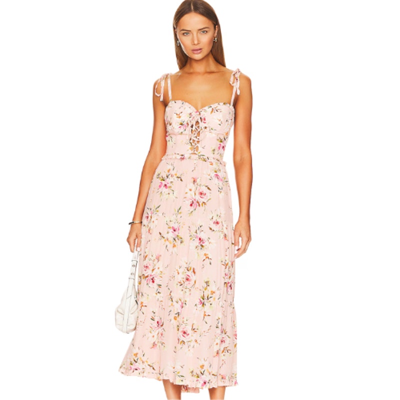 Yumi Kim Sandrine Midi Dress in Floral Dawn Blush NWT Size Large