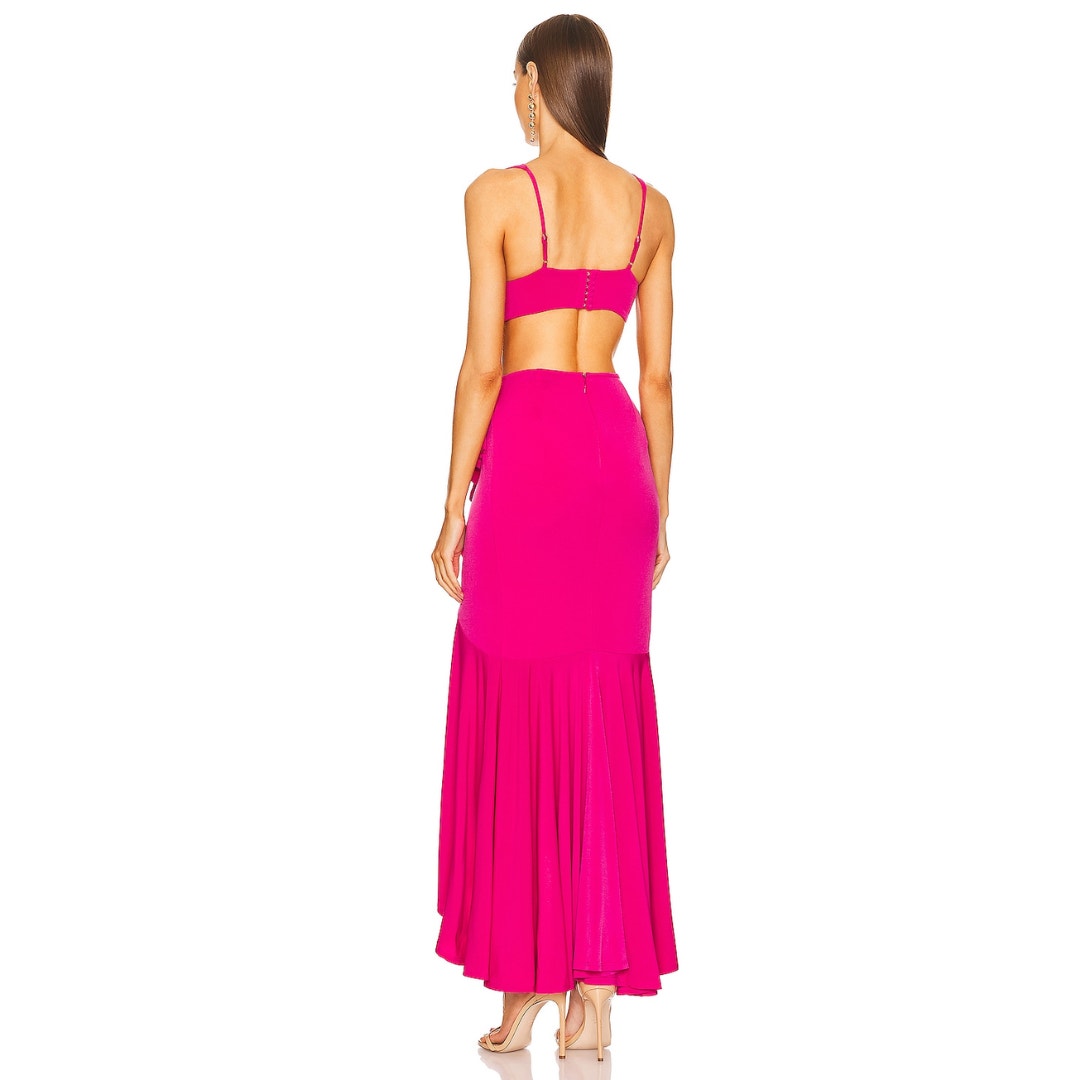 Michael Costello x REVOLVE Trent Gown in Hot Pink NWOT Size Small