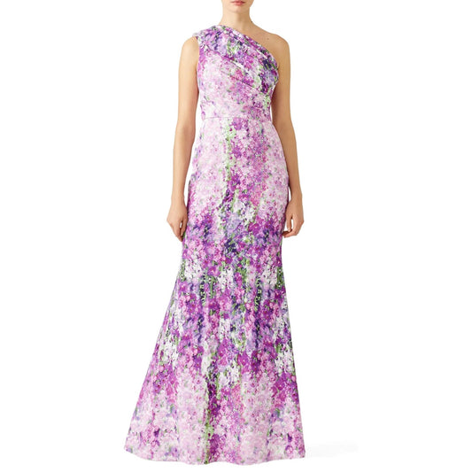 Badgley Mischka Purple Orchid Maxi Gown Size 8