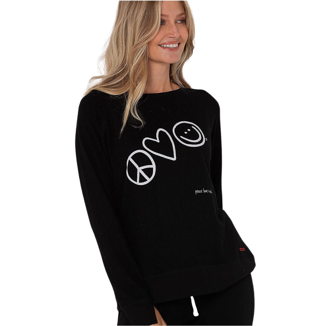 Peace Love World Comfy Affirmation in Black / White NEW Size 4X