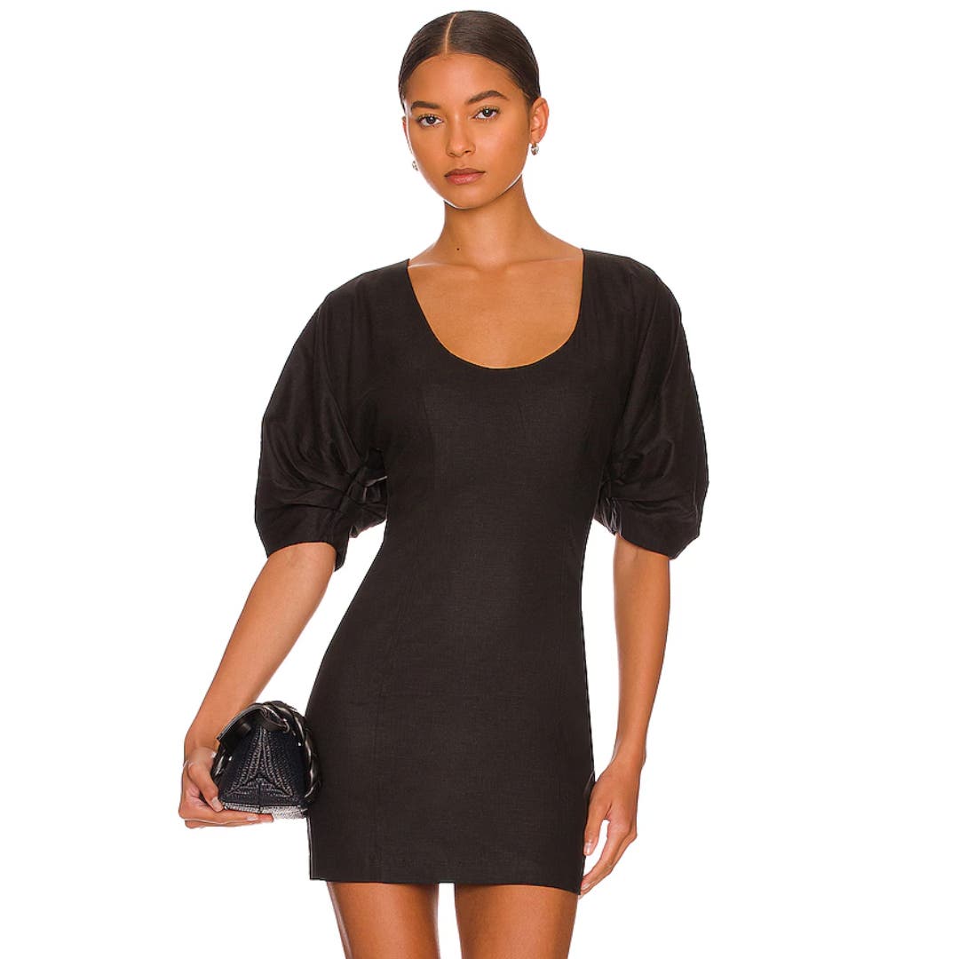 L'Academie Ottilie Mini Dress in Black NWT Size Large