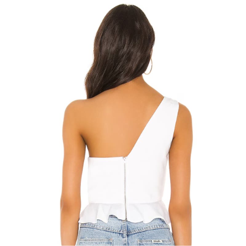 Superdown Karlie One Shoulder Top in White NWT Size Medium