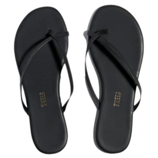 TKEES Riley Faux Leather Sandal in Matte Black New With Tags Size 5