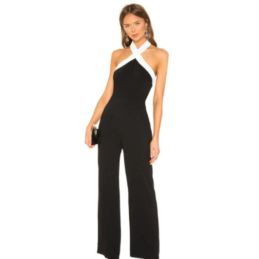 Superdown Laurien Cross Front Jumpsuit in Black NWT Small