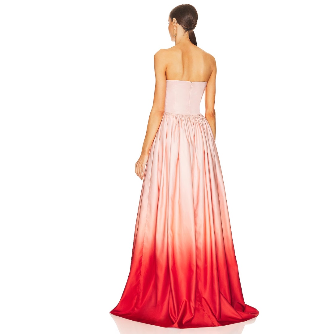 SAU LEE Teigen Gown in Blush Red Ombre NWT Size 12