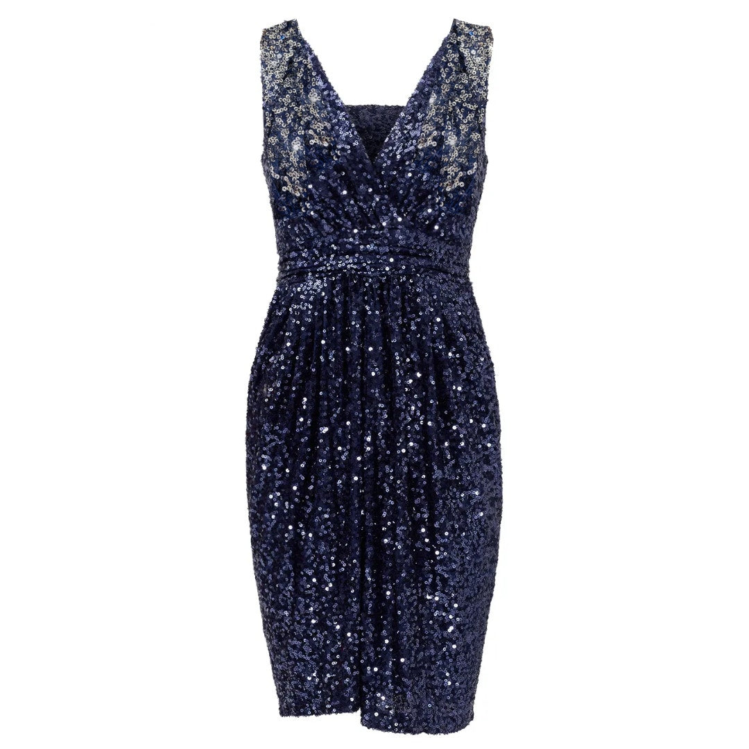 Badgley Mischka Midnight Blue Ombre Mini Dress Size 2