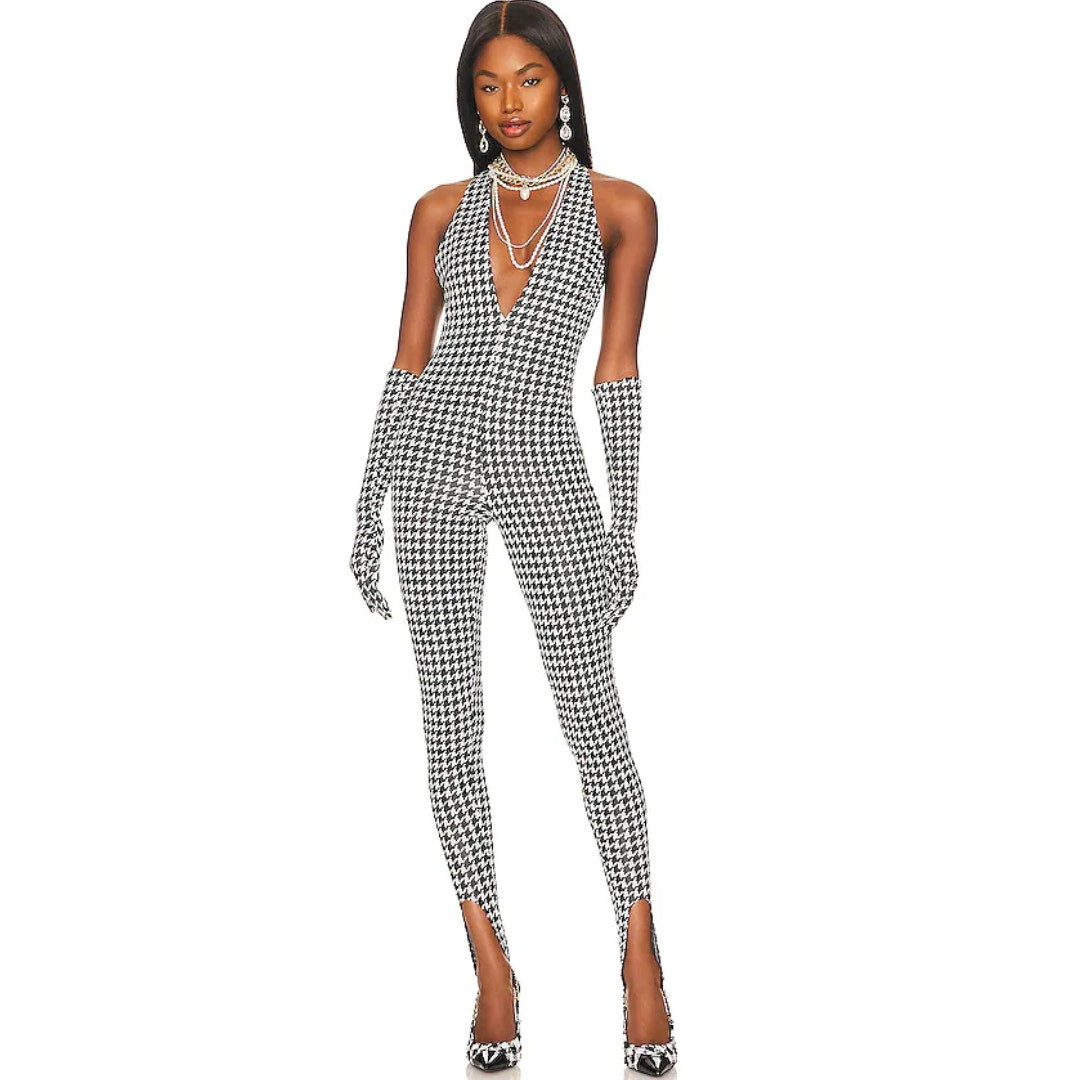 Lovers and Friends Hyperion Jumpsuit in Black & White Size XS