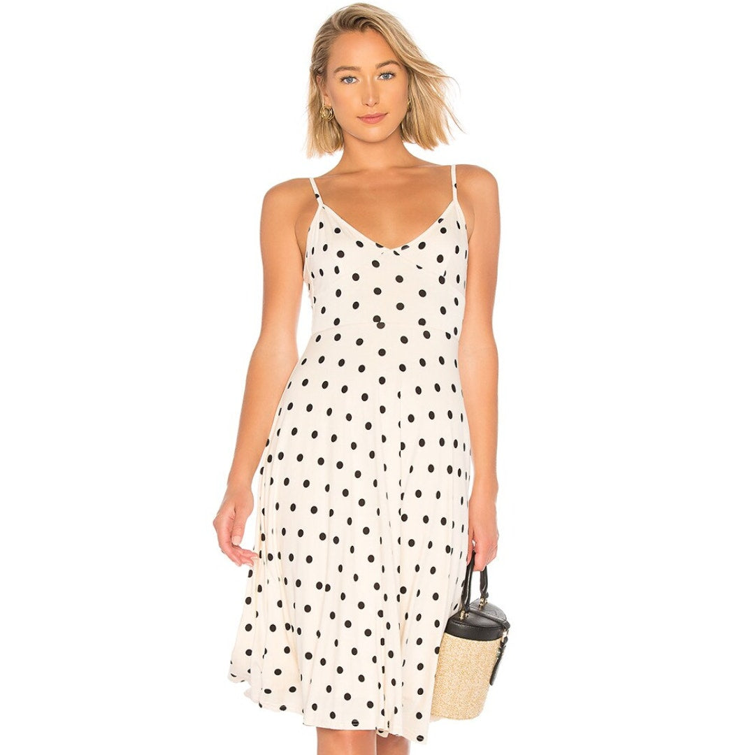 House of Harlow Freya Dress in Ivory Polka Dot NWT Size Small