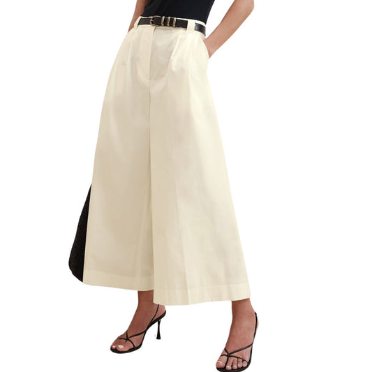 Banana Republic Pleated Wide Leg Petite Pant in Iced Ivory NWT Size 00